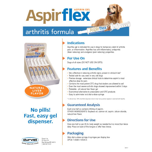 Durvet AspirFlex Dog Anti-Inflammatory Aspirin Formula Gel 30cc