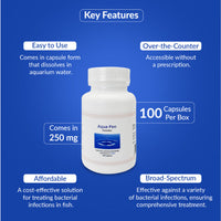 Fin Pen 250mg Capsules for Aquarium Fish – 100 Count – Water Care Support