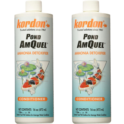 Kordon Pond Amquel Liquid 16oz - Complete Water Detoxifier for Fresh & Saltwater Aquariums 2-Pack