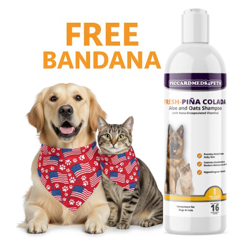 Piccardmeds4pets Piña Colada Aloe Oatmeal Pet Shampoo 16oz + Free Bandana!