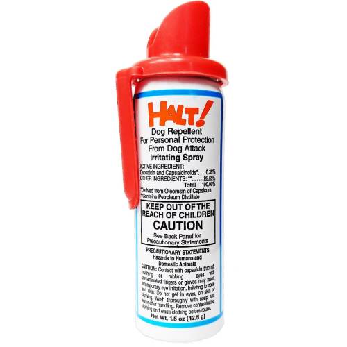Halt Dog Repellent Spray 1.5 oz Effective Safe Capsaicin Defense for Dogs 2-Pack