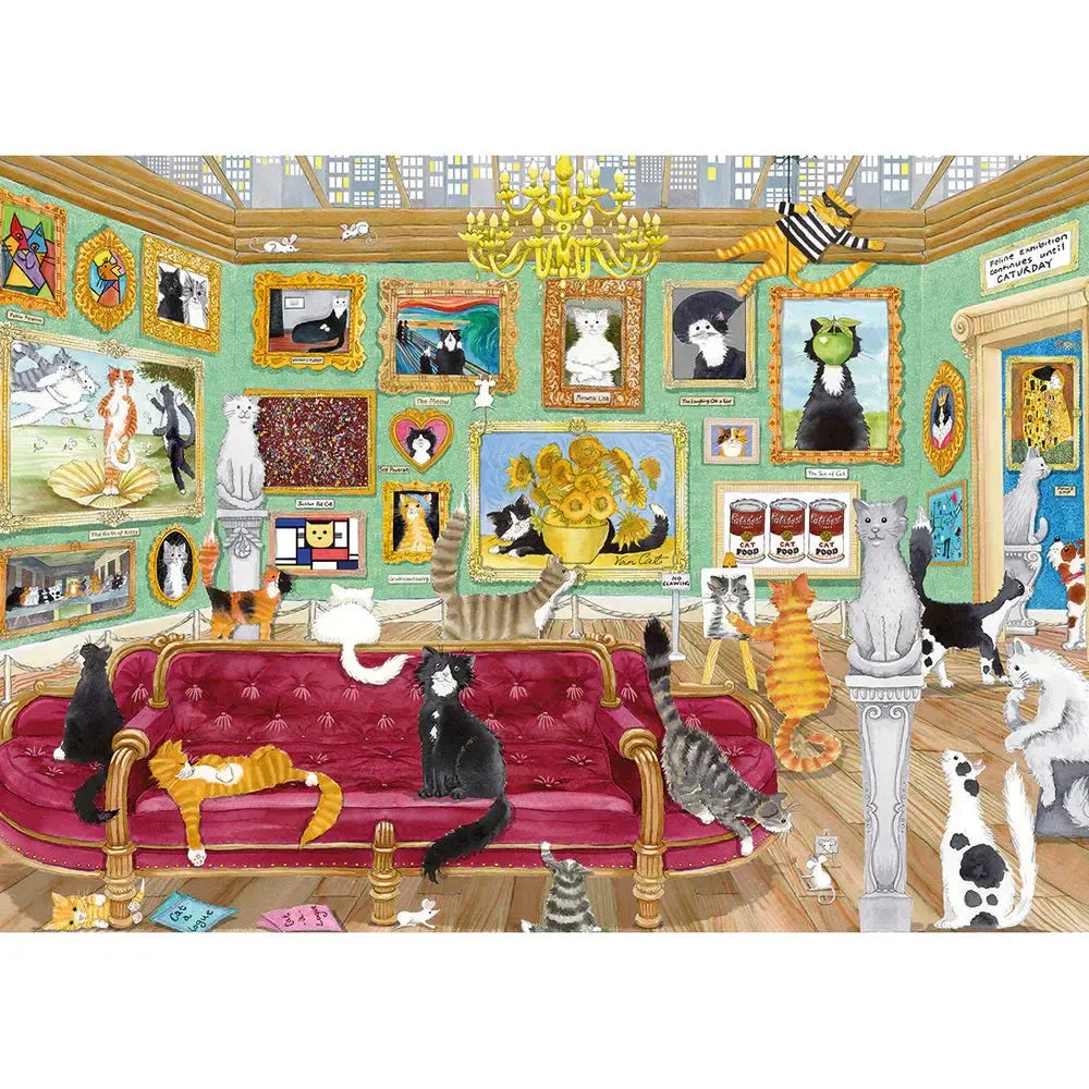 Night at the Meowseum 1000 Piece Jigsaw Puzzle Gibsons