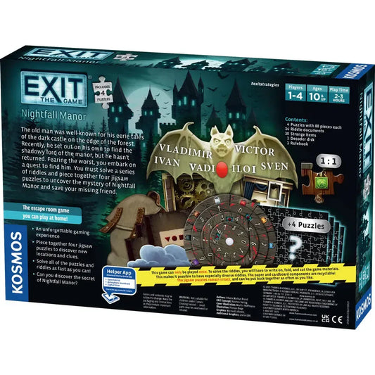 Nightfall Manor with Jigsaw Puzzles - Exit the Escape Room Game - Kosmos