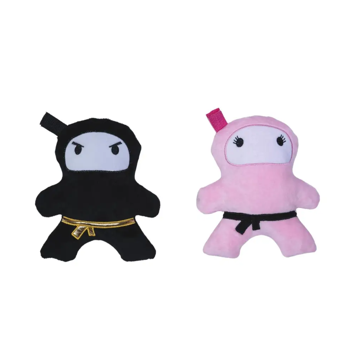 Pink & Black Ninja Love Plush Dog Toy Gift Set – with Squeaker & Crinkle Paper for Fun Play - BIG FRENCHIES