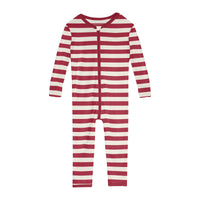Print Convertible Sleeper with Zipper in Classic Candy Cane Stripe