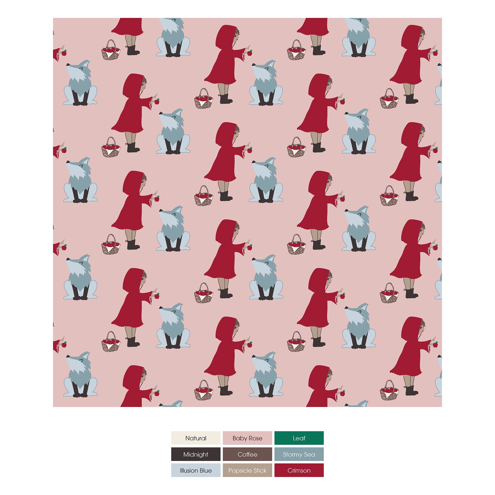 Print Convertible Sleeper with Zipper in Baby Rose Little Red Let's Be Friends