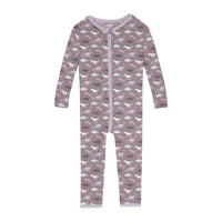 Print Convertible Sleeper with Zipper in Elderberry Tiny Dino