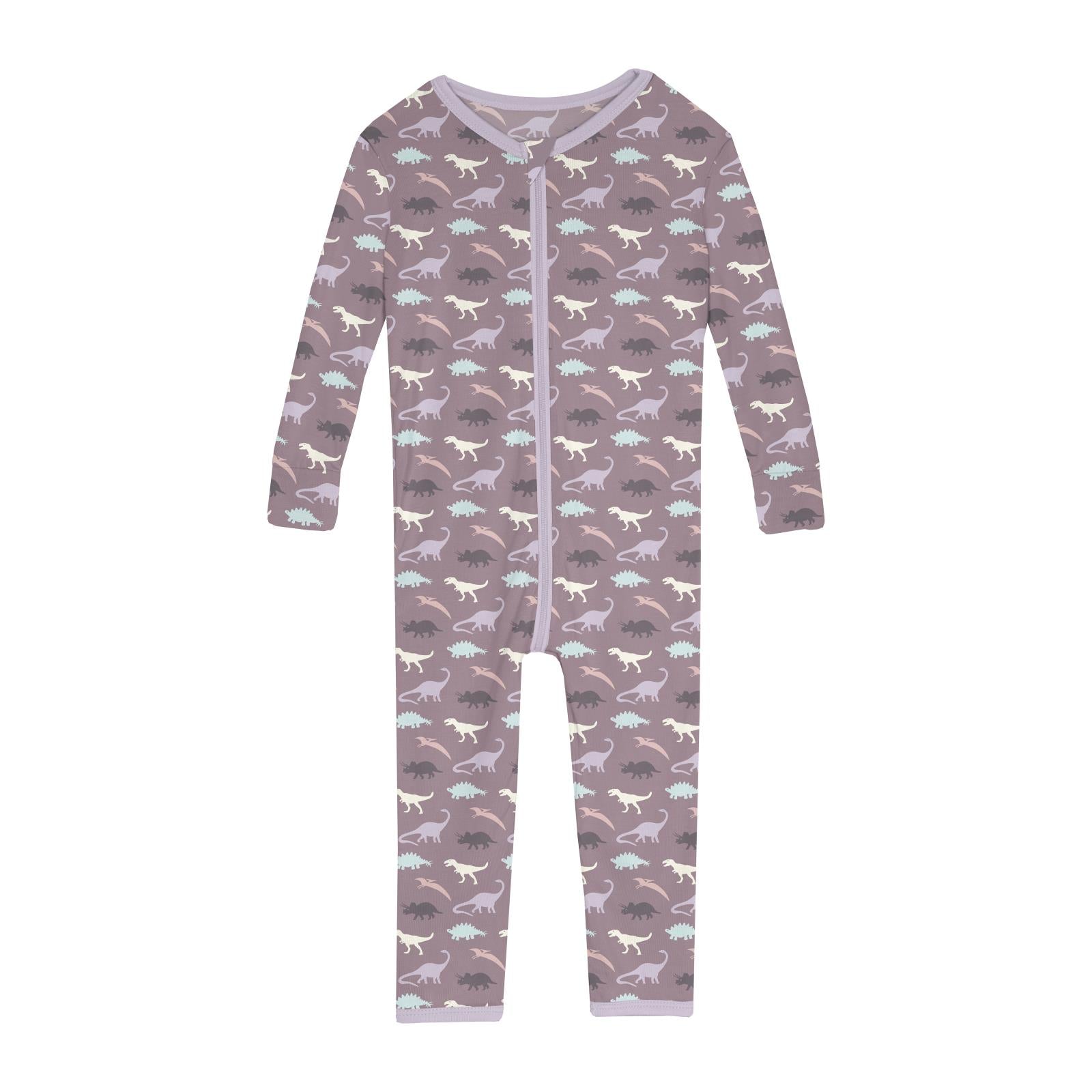 Print Convertible Sleeper with Zipper in Elderberry Tiny Dino
