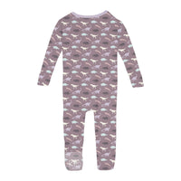 Print Convertible Sleeper with Zipper in Elderberry Tiny Dino