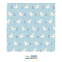 Print Convertible Sleeper with Zipper in Spring Sky Stork