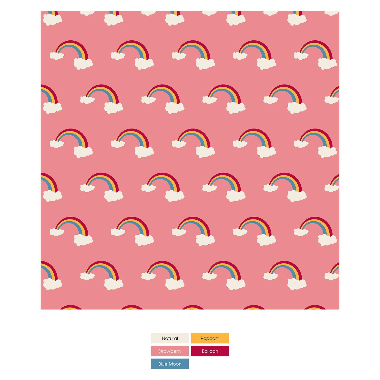 Print Convertible Sleeper with Zipper in Strawberry Rainbows