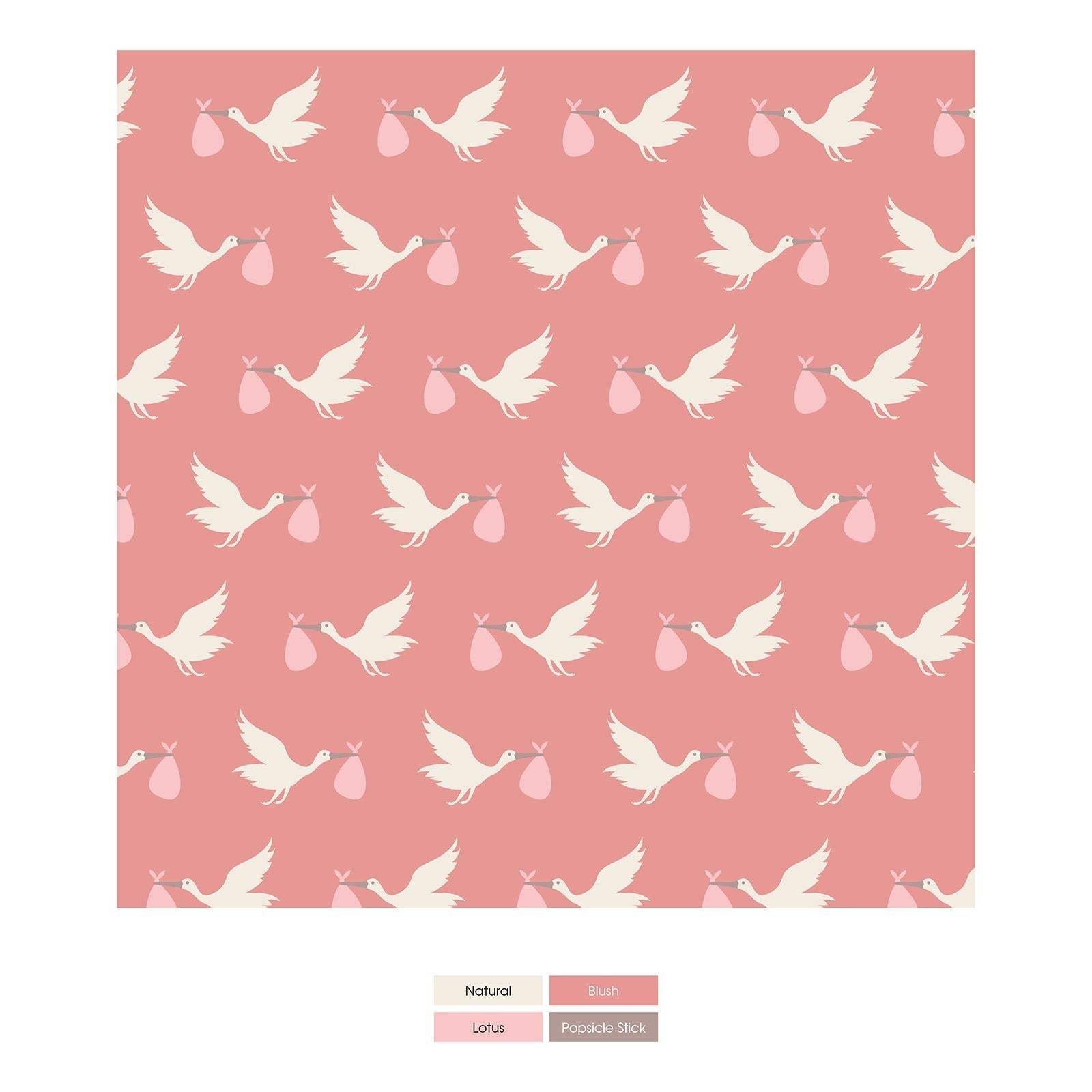 Print Convertible Sleeper with Zipper in Blush Stork