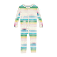 Print Convertible Sleeper with Zipper in Happy Stripe