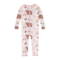 Print Convertible Sleeper with Zipper in Shrinking Violet Forest Party