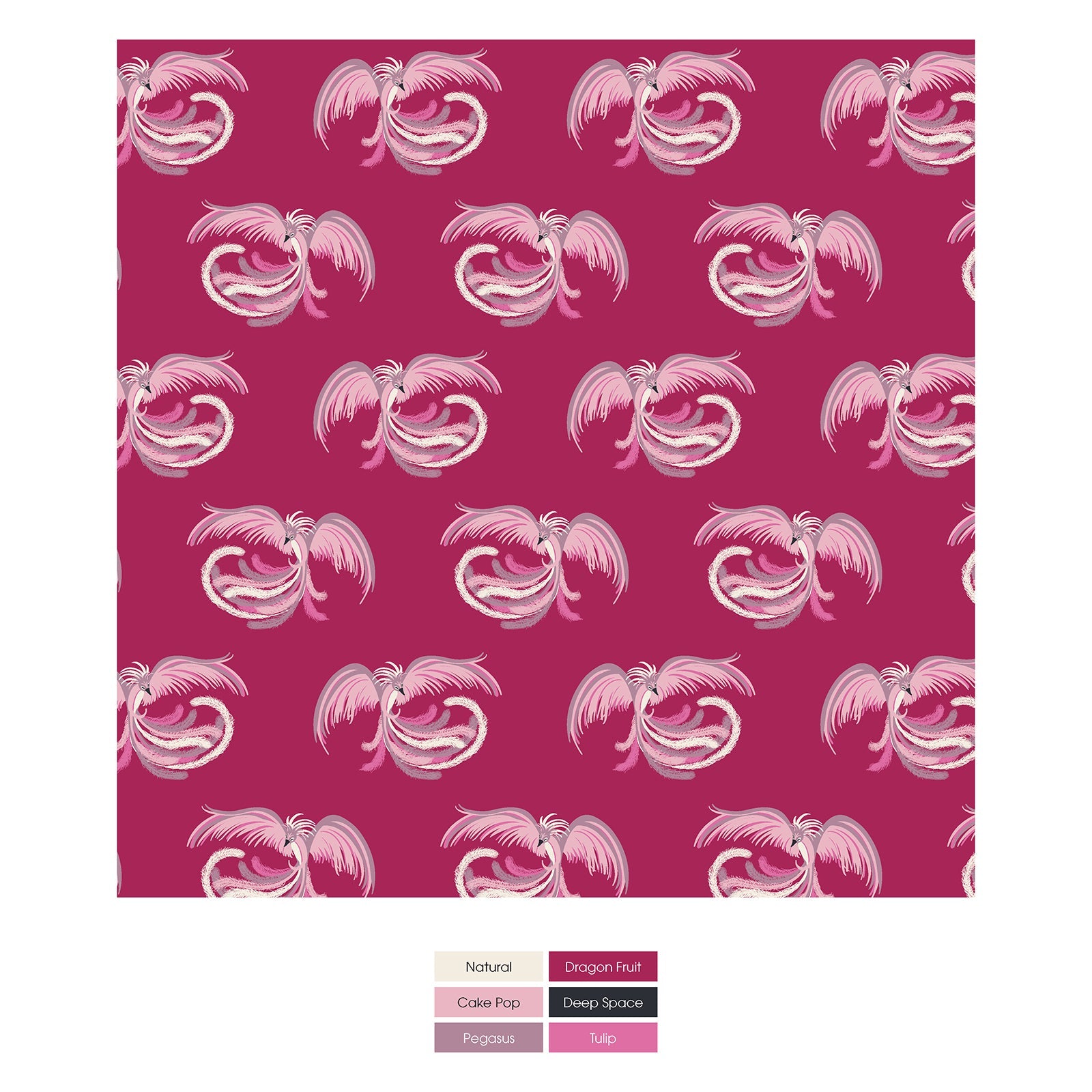Print Bandana Bib in Dragon Fruit Phoenix