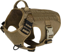 No-Pull Tactical Dog Harness with Handle & MOLLE Vest Adjustable