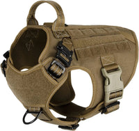 No-Pull Tactical Dog Harness with Handle & MOLLE Vest Adjustable
