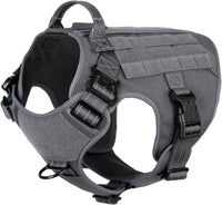 No-Pull Tactical Dog Harness with Handle & MOLLE Vest Adjustable