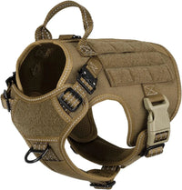 No-Pull Tactical Dog Harness with Handle & MOLLE Vest Adjustable