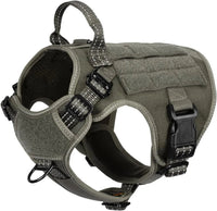 No-Pull Tactical Dog Harness with Handle & MOLLE Vest Adjustable