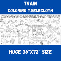 Train Birthday Coloring Tablecloth - BIG FRENCHIES