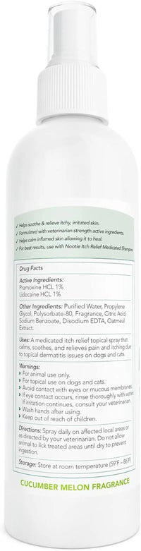 Nootie Medicated Anti-Itch Spray Dogs Cats 1% Pramoxine 1% Lidocaine 8oz