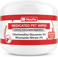 Nootie Medicated Dog & Cat Wipes 2% Chlorhexidine 2% Miconazole 70 Count XL