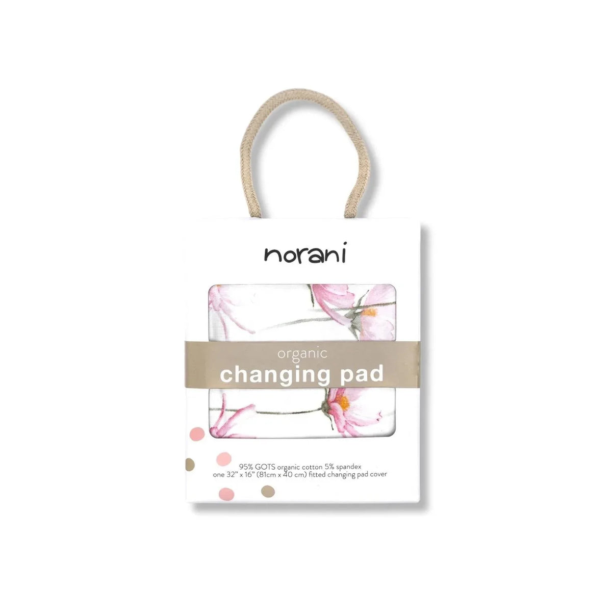 Organic Changing Pad Cover - Pink Petals - BIG FRENCHIES