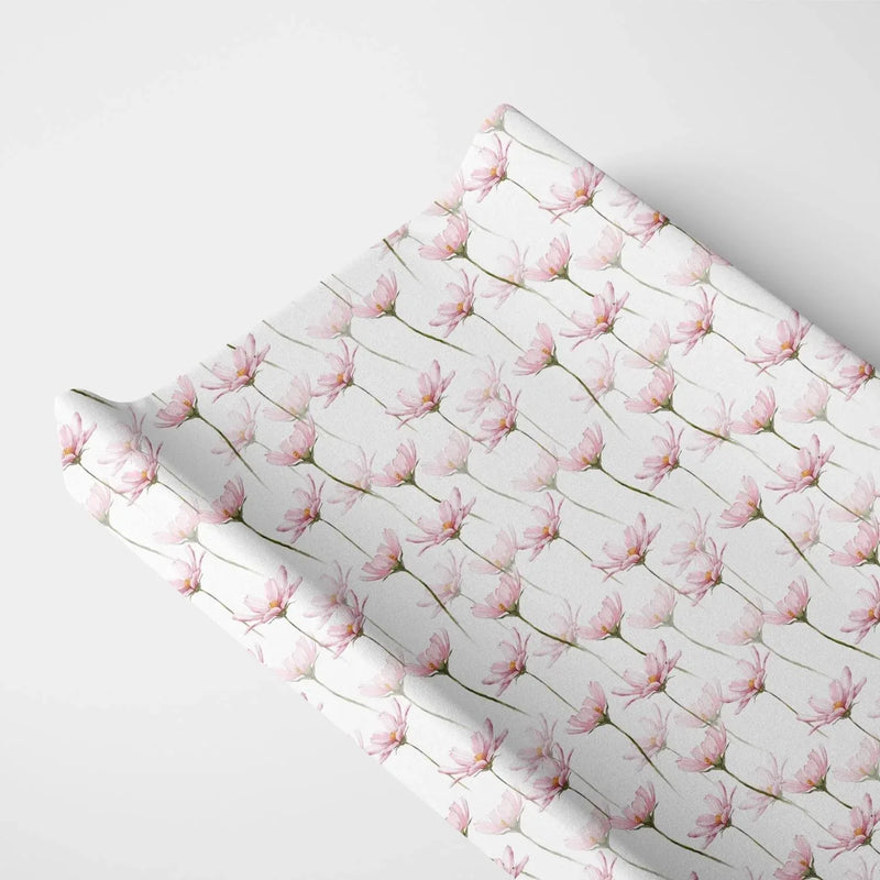 Organic Changing Pad Cover - Pink Petals - BIG FRENCHIES