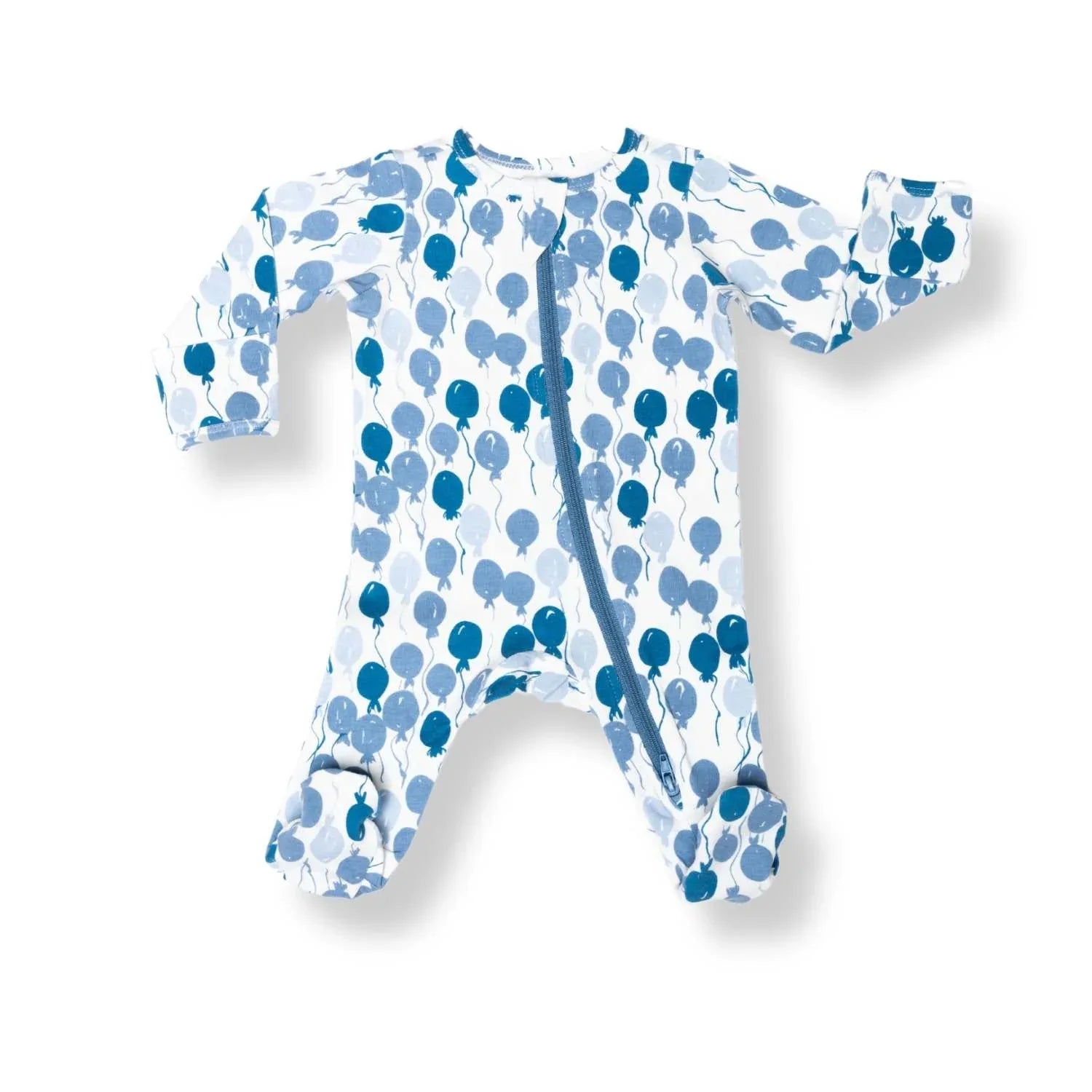 Organic Footie - Blue Balloons - BIG FRENCHIES