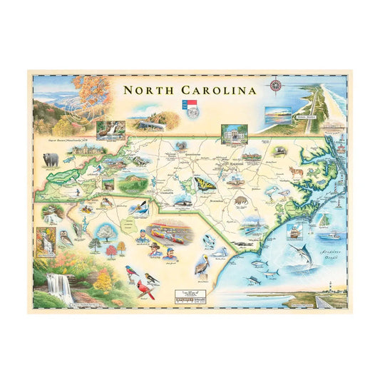 North Carolina 1000 Piece Jigsaw Puzzle Xplorer Maps - BIG FRENCHIES