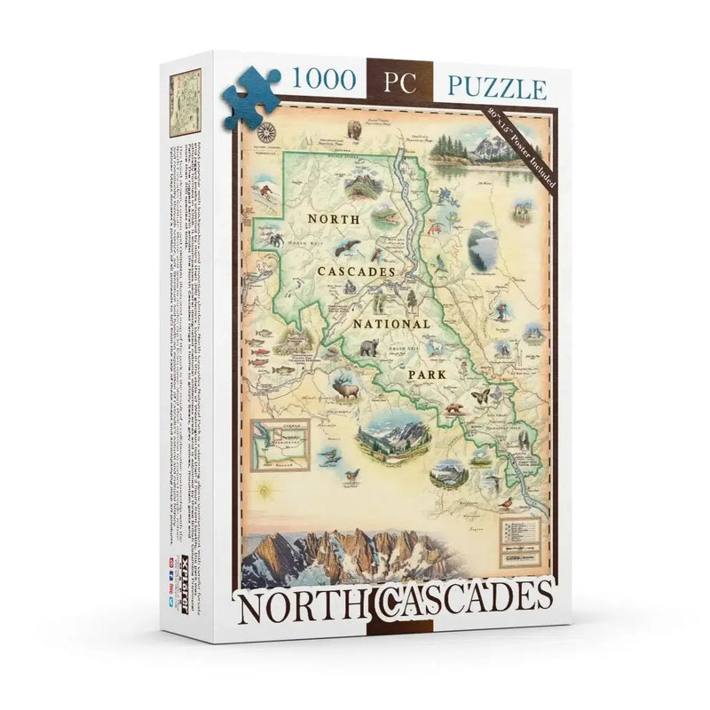 North Cascades 1000 Piece Jigsaw Puzzle Xplorer Maps - BIG FRENCHIES
