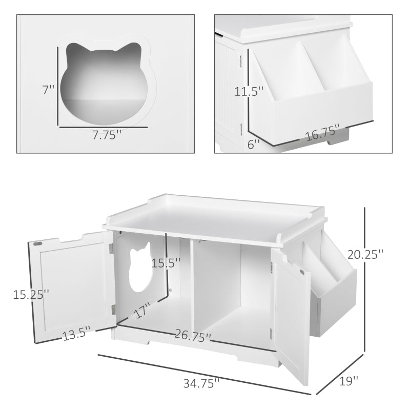 Cat Litter Box Nightstand End Table Enclosure - BIG FRENCHIES