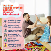 Numbers Spy 48 Piece Floor Jigsaw Puzzle with Flashcards & Magnifying Glass