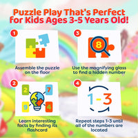 Numbers Spy 48 Piece Floor Jigsaw Puzzle with Flashcards & Magnifying Glass