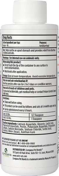 Nutri-Vet Anti-Diarrhea Liquid for Cats Pectin Kaolin GI Support 4oz