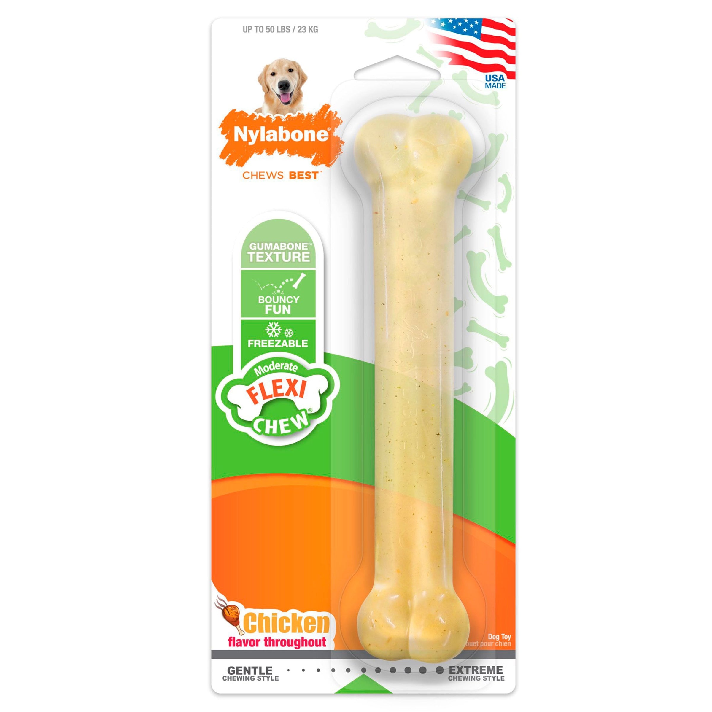 Flexichew Dental Bone Giant Size Chicken Flavored Toy for Large Dogs - BIG FRENCHIES