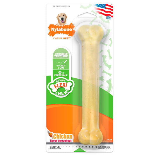 Flexichew Dental Bone Giant Size Chicken Flavored Toy for Large Dogs - BIG FRENCHIES