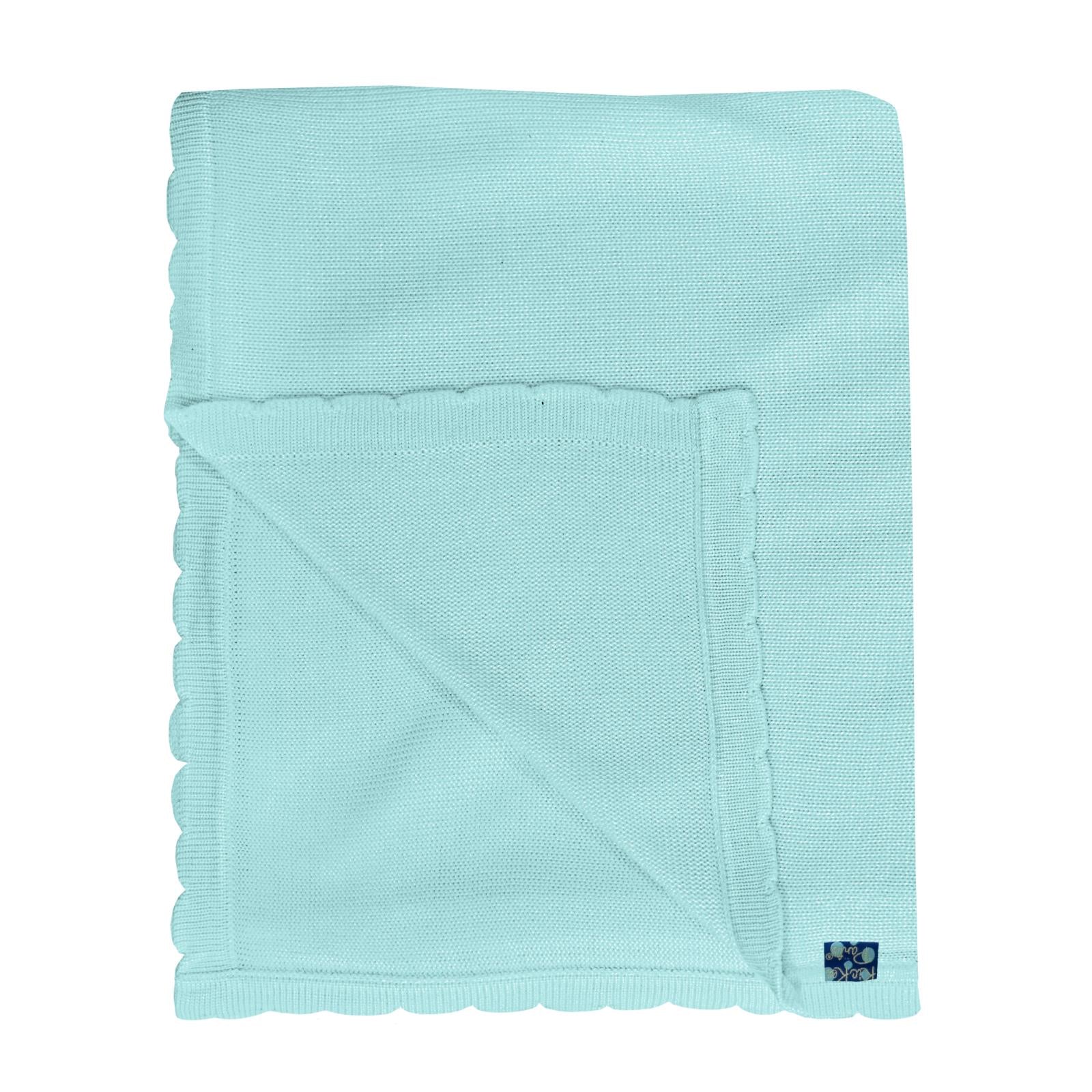 Knitted Stroller Blanket in Summer Sky