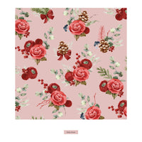 Print Swaddling Blanket in Baby Rose Holiday Floral