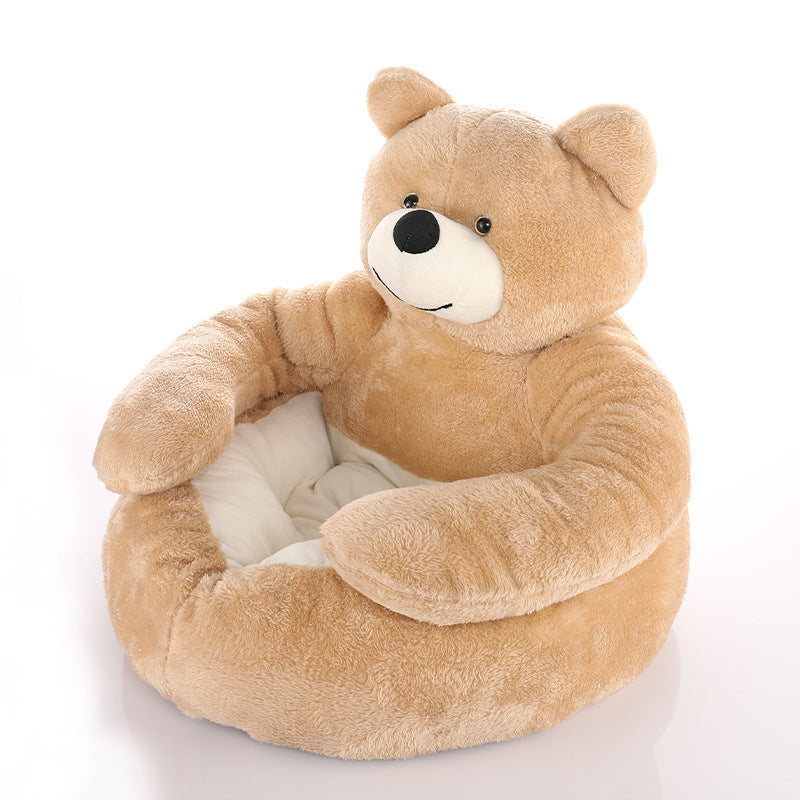 Cozy Teddy Bear Pet Bed-Pet Beds & Mats-BIG FRENCHIES-Jane's Pet Boutique