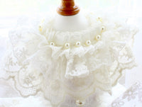 Luxury Victorian Lace Dog Wedding Dress Handmade Pearl Bridal Gown Princess Pet Wedding Dress Couture White Formal Gown