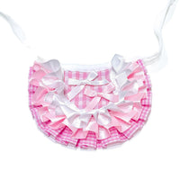 Gingham Pet Bib with Ruffles & Satin Bows