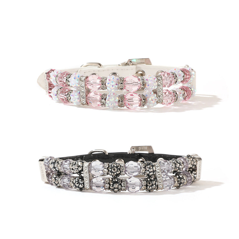 Luxury Beaded Pet Collar & Leash Set – Sparkling Crystal Design-Pet Collars & Leashes-BIG FRENCHIES-Jane's Pet Boutique
