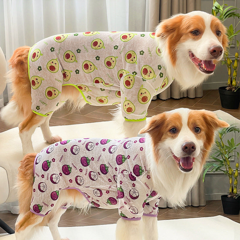 Fruit & Floral Breathable Dog Recovery Pajamas (4 Patterns)-Pet Apparel-BIG FRENCHIES-Jane's Pet Boutique
