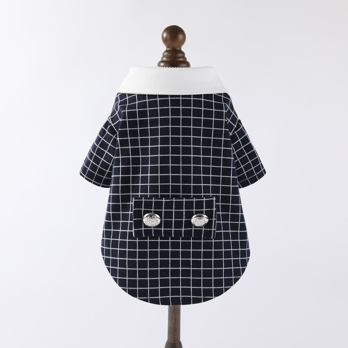 Plaid Tuxedo Dog Suit Outfit with Shirt Bow Tie(Layered-look)-Pet Apparel-BIG FRENCHIES-Jane's Pet Boutique