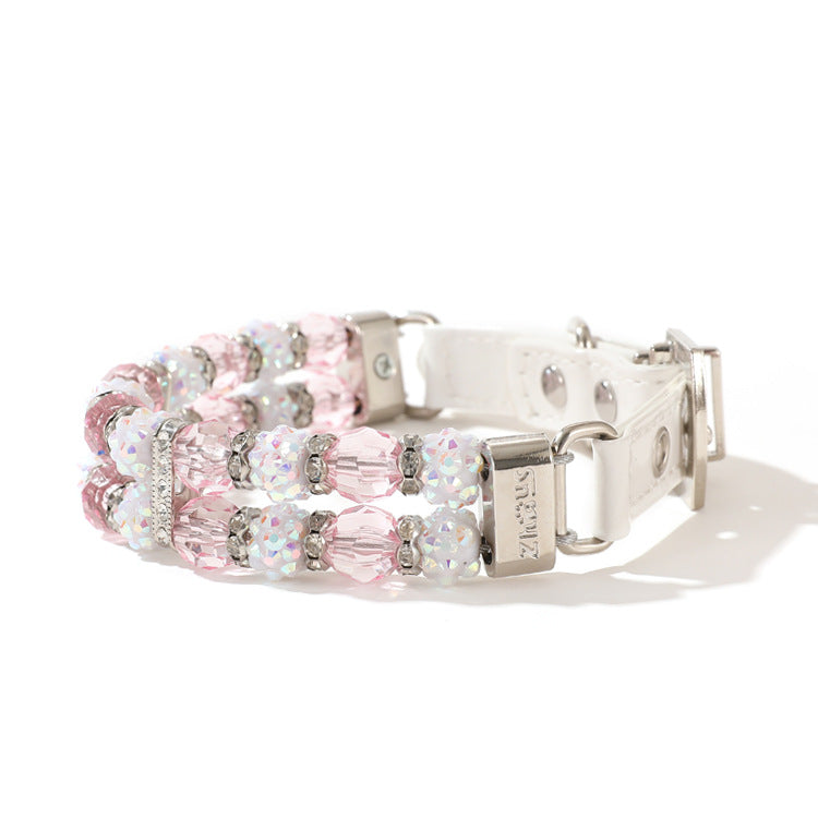 Luxury Beaded Pet Collar & Leash Set – Sparkling Crystal Design-Pet Collars & Leashes-BIG FRENCHIES-Jane's Pet Boutique