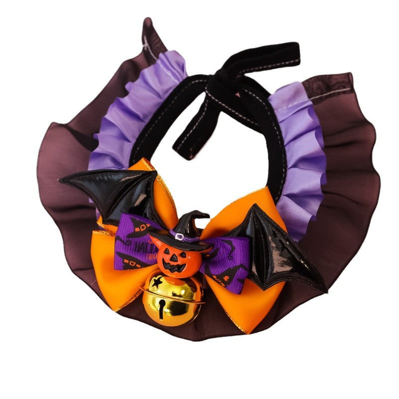 Halloween Pet Ruffle Collar with Bat Wings & Bell-Pet Collars & Leashes-BIG FRENCHIES-Jane's Pet Boutique