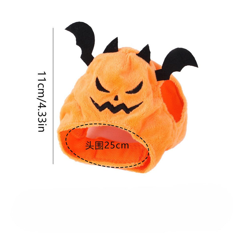 Pumpkin Pet Plush Hood with Ears & Stretch Opening-Pet Toys-BIG FRENCHIES-Jane's Pet Boutique