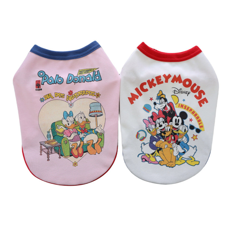 Dog T-shirt Mickey & Donald-Pet Apparel-BIG FRENCHIES-Jane's Pet Boutique